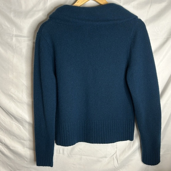 Marina Luna Lambs Wool Angora Blue Cardigan Shawl Collar Size XL. - Picture 5 of 11